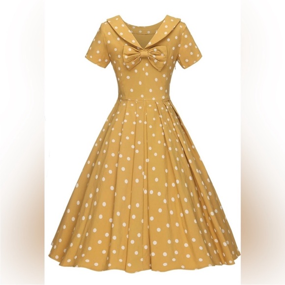 1950’s Inspired Polka Dot Midi Dress - Picture 2 of 7